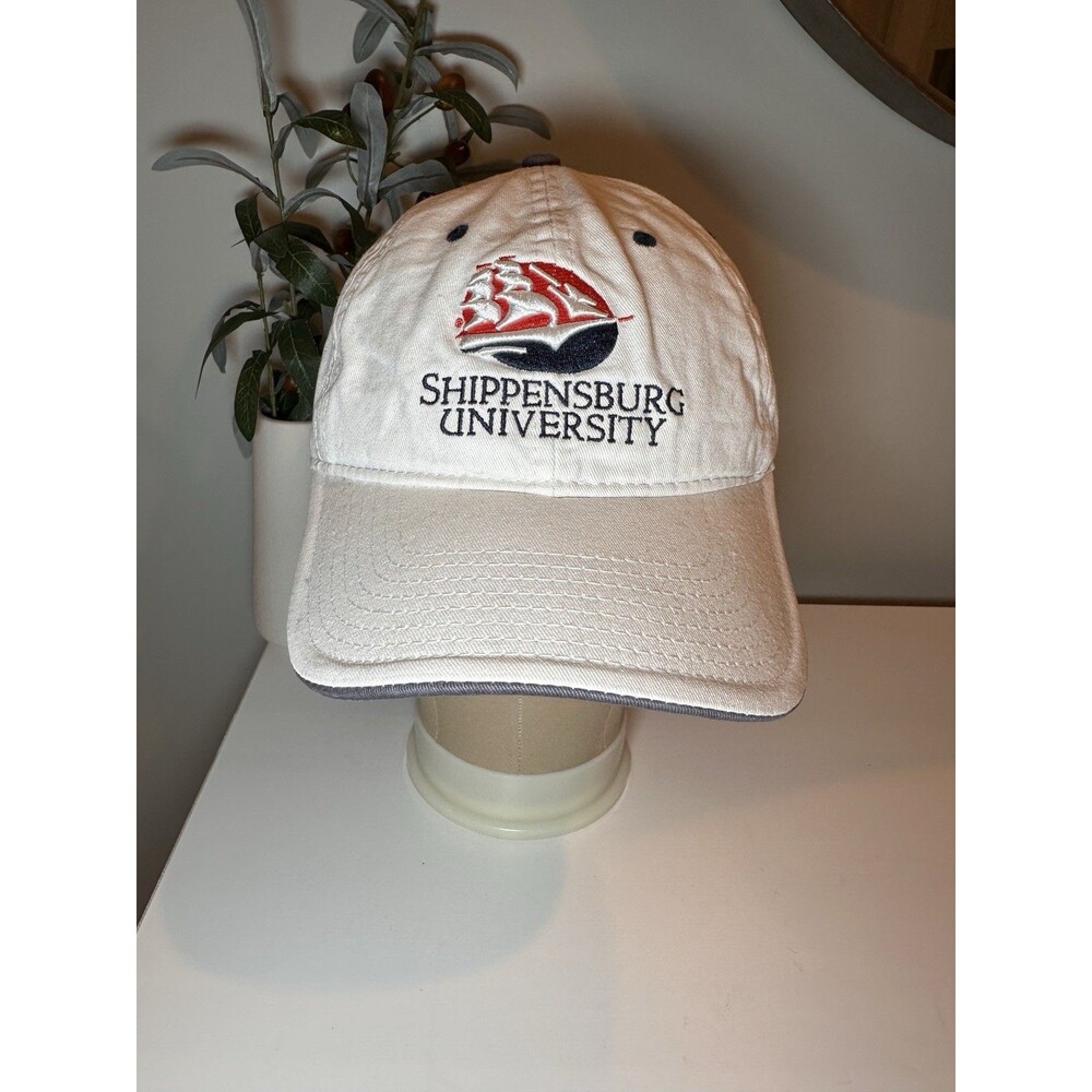 Vintage The Game Shippensburg University Hat Raiders Ship Logo NCAA 90s White